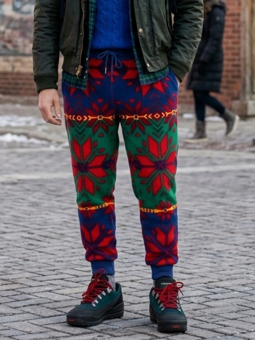 NWOT Polo Ralph Lauren XL Indie Sleeze Apres Ski Tribal Fair Isle Fleece Joggers